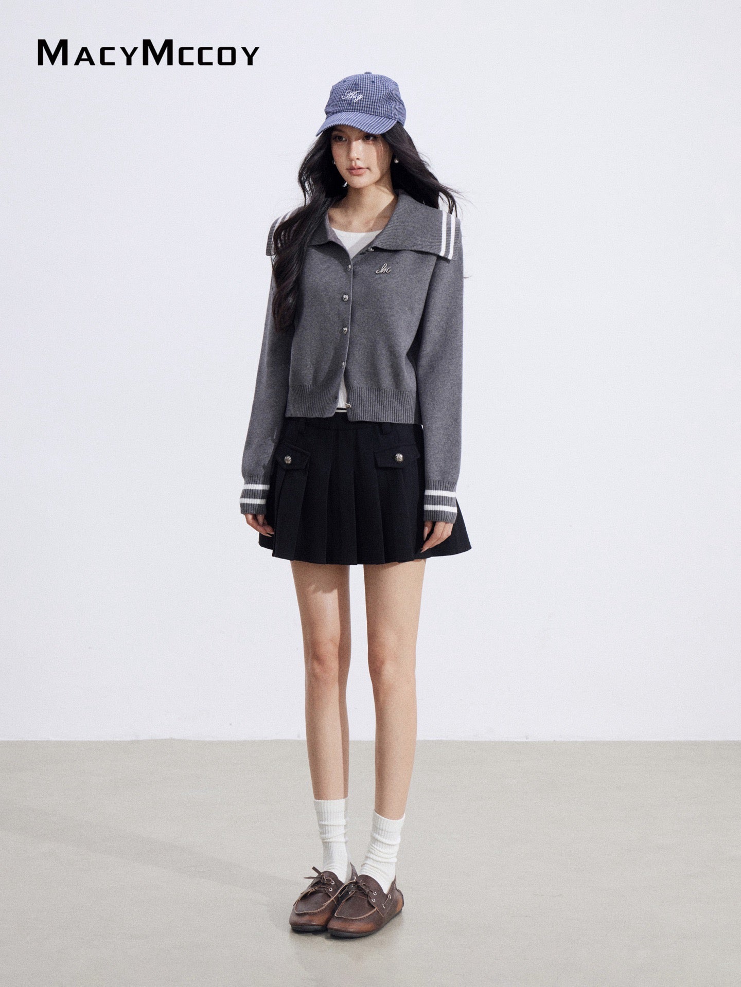 MacyMccoy MMC2026029 Fake two piece lapel sweaters