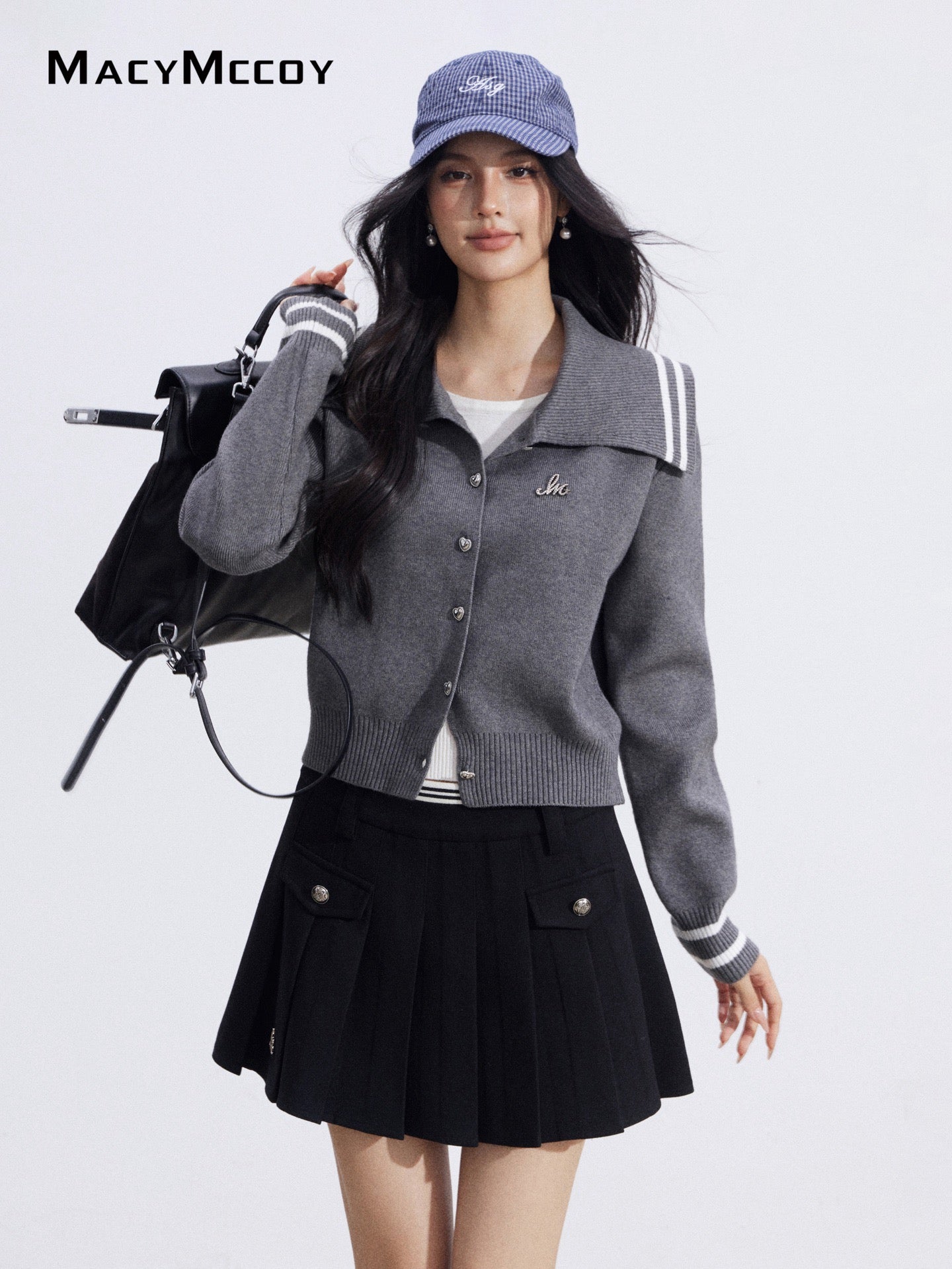 MacyMccoy MMC2026029 Fake two piece lapel sweaters