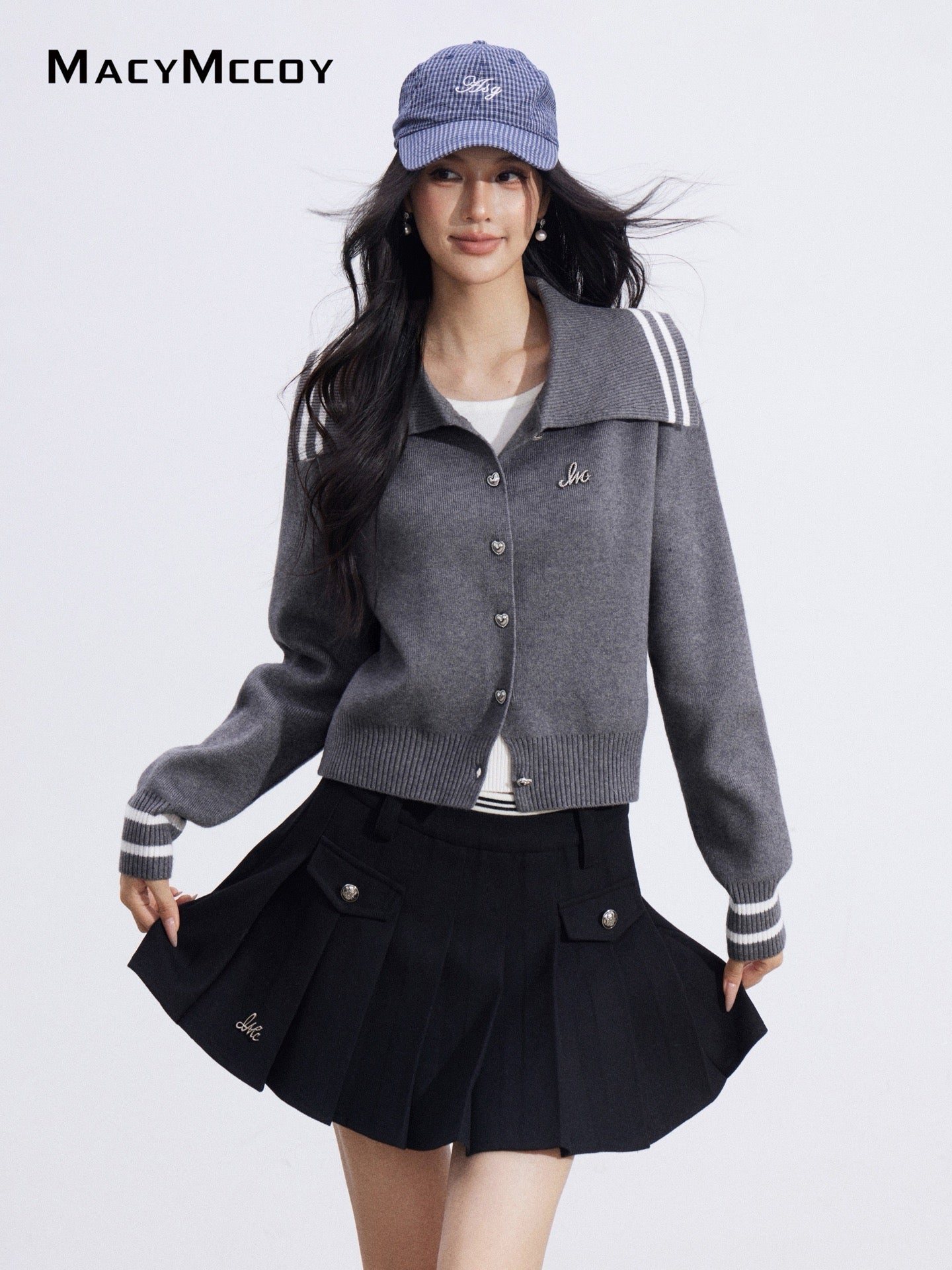 MacyMccoy MMC2026029 Fake two piece lapel sweaters
