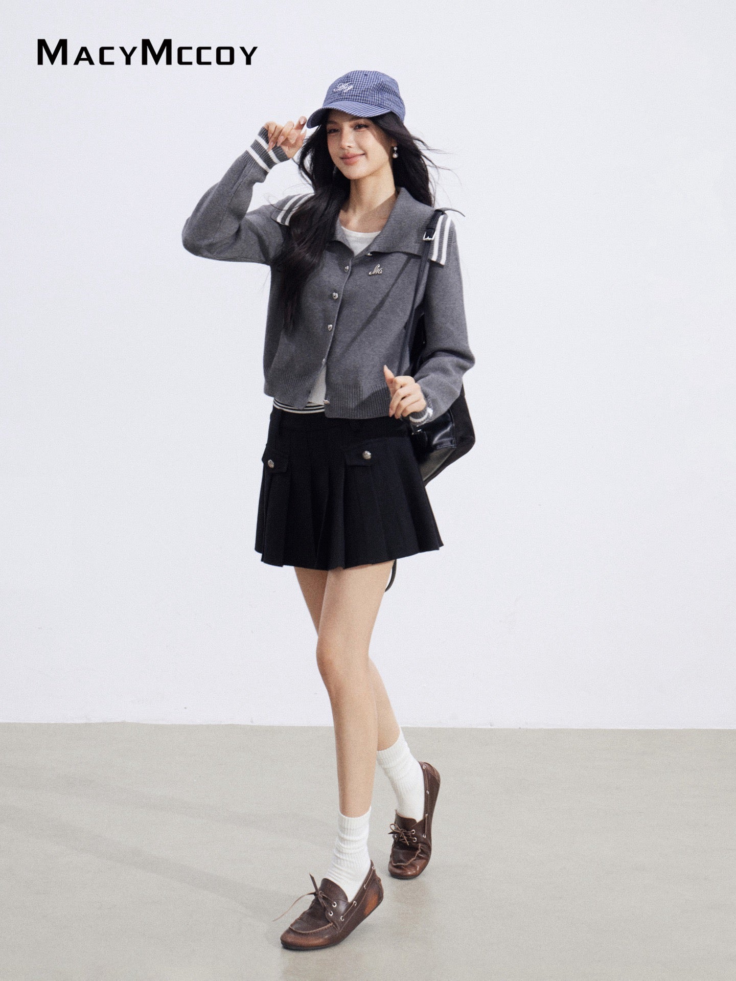 MacyMccoy MMC2026029 Fake two piece lapel sweaters