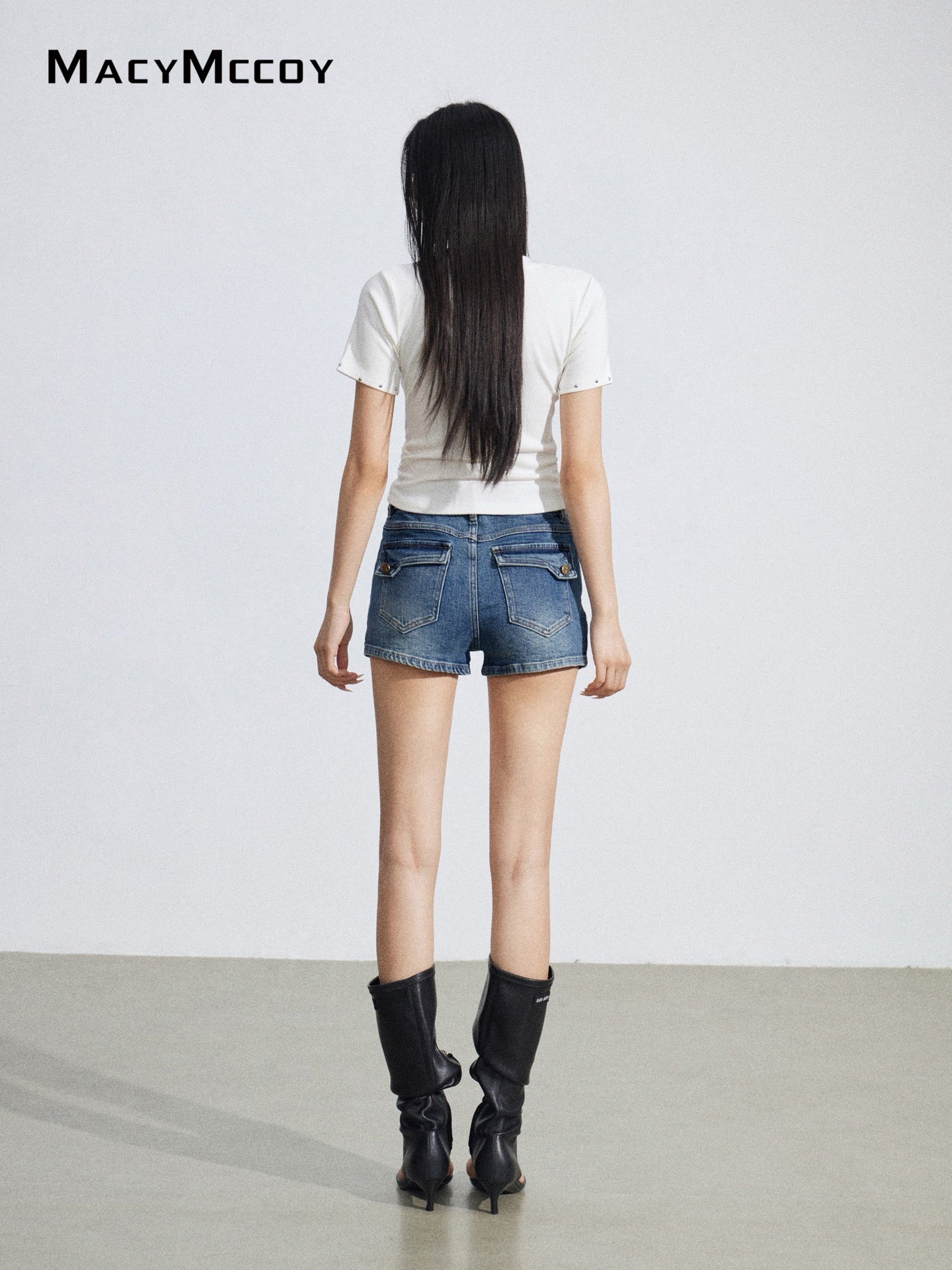 MacyMccoy MMC2026033 Riveted denim shorts