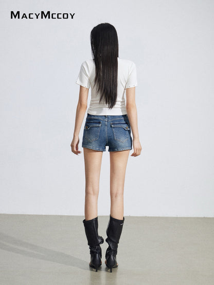 MacyMccoy MMC2026033 Riveted denim shorts