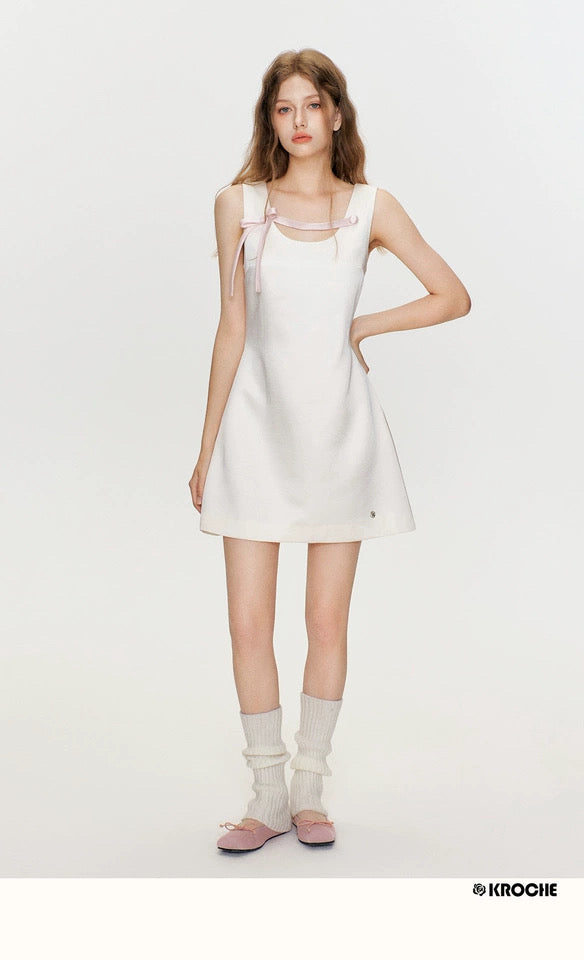 Kroche 3D bow satin dress