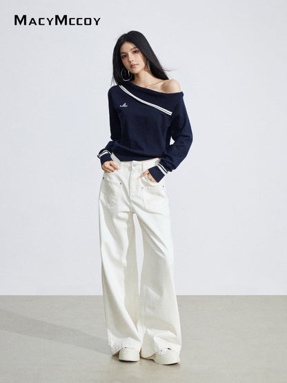 MacyMccoy MMC2026040 Embroidered denim loose pants