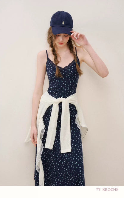 Kroche Flower lace floral suspender dress