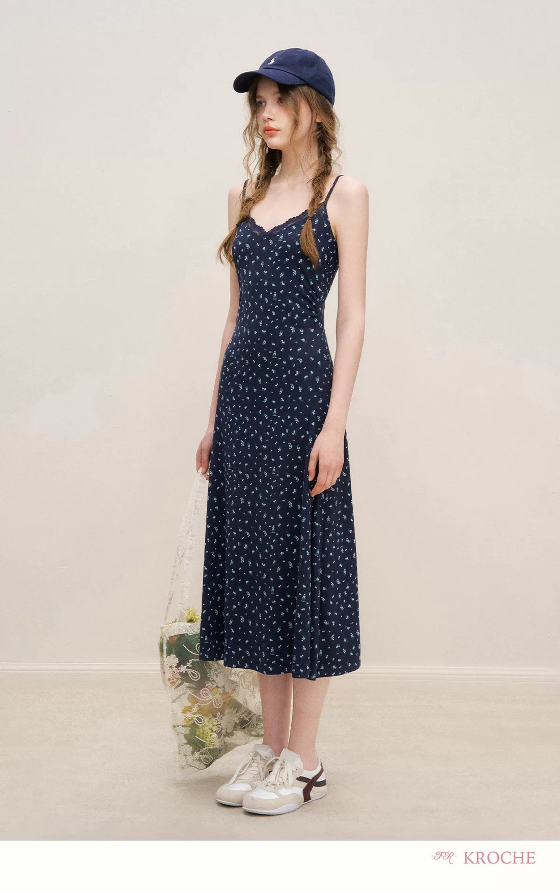 Kroche Flower lace floral suspender dress