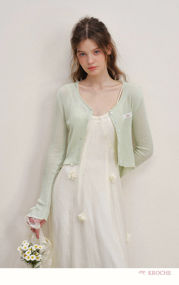 Kroche Vacation style flower suspender dress