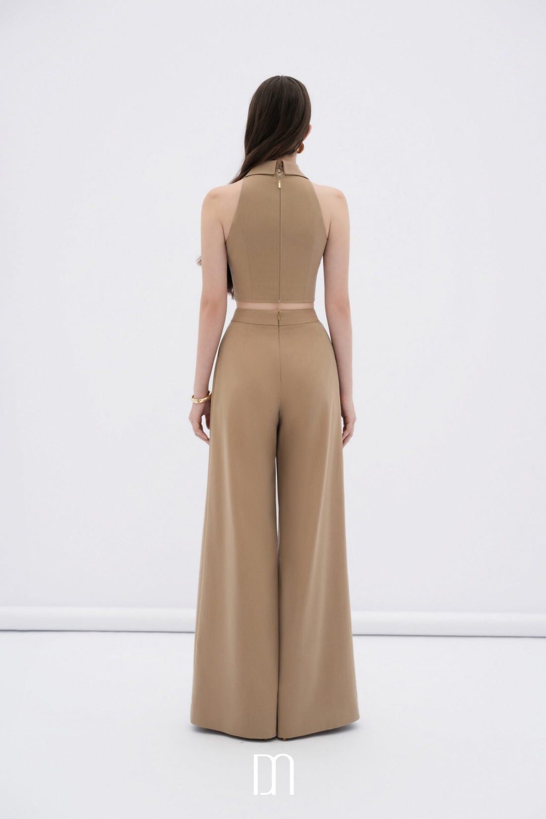 BYDENIO Nexa halter vest croptop & Stella wide-leg pleated trousers