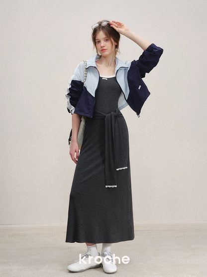 Kroche Fake two-piece knitted camisole dress