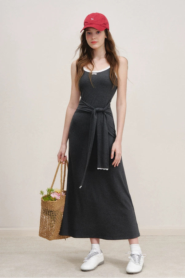 Kroche Fake two-piece knitted camisole dress