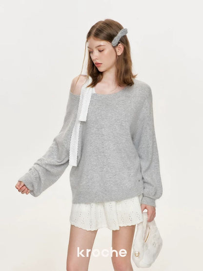 Kroche Texture layering knitted short skirt