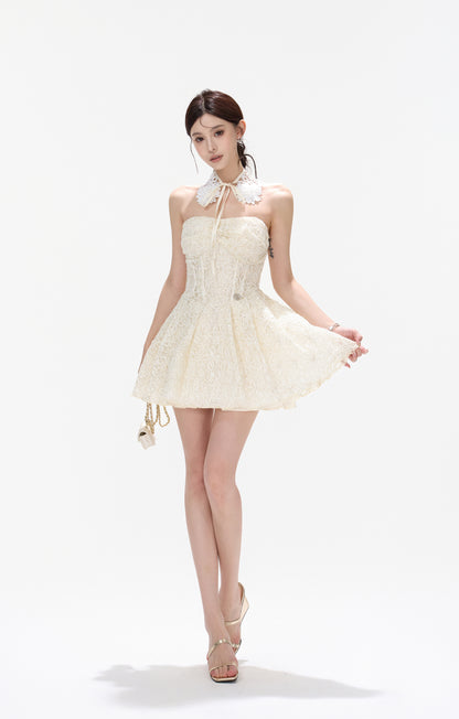 CYNR CY260434DSY Embroidered floral lace fluffy dress