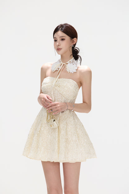CYNR CY260434DSY Embroidered floral lace fluffy dress