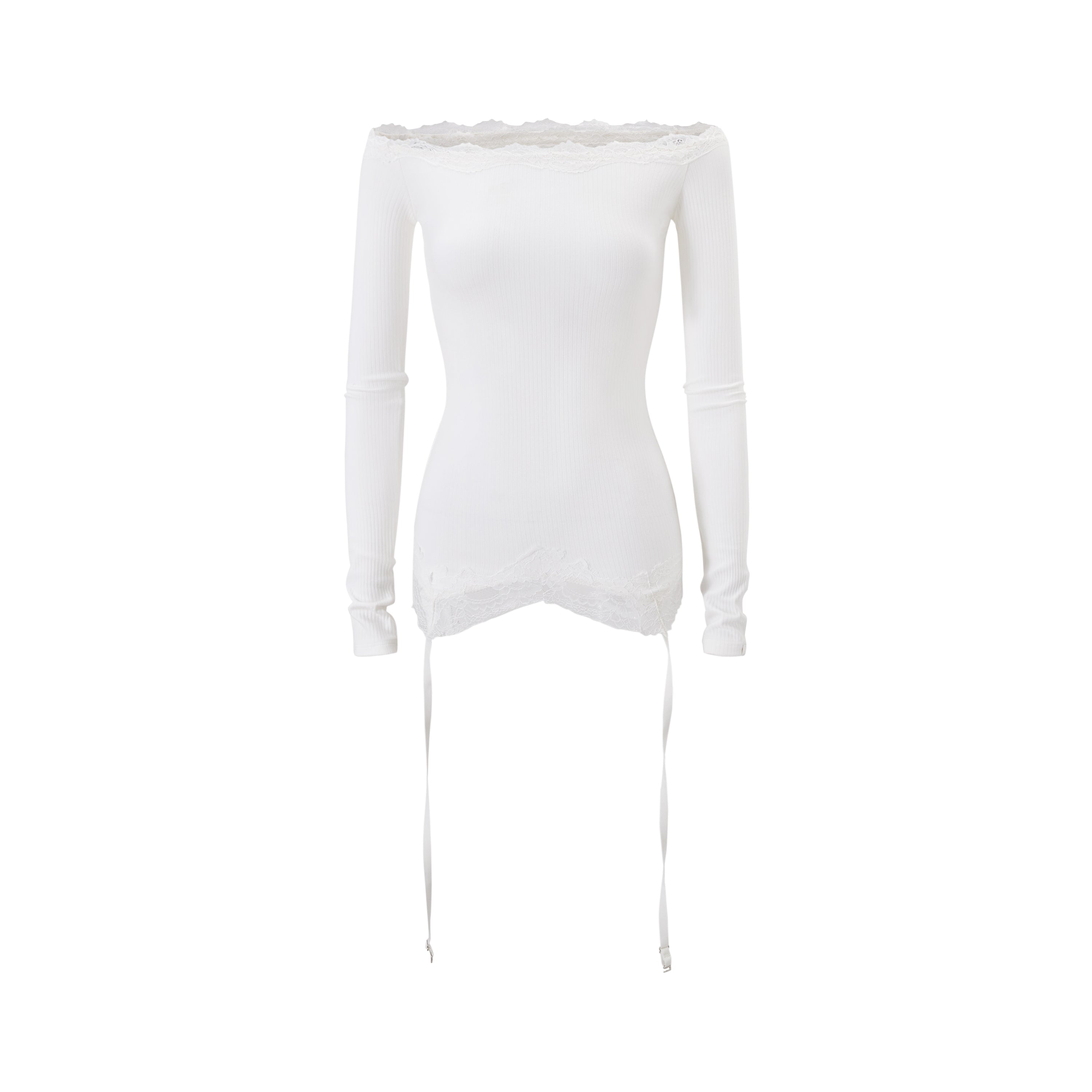 NOMEANSNO N135 Two-way wear lace off- shoulder camisole