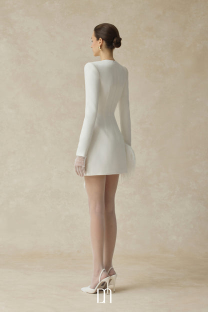 BYDENIO Sora Mini vest dress with draped bow detail