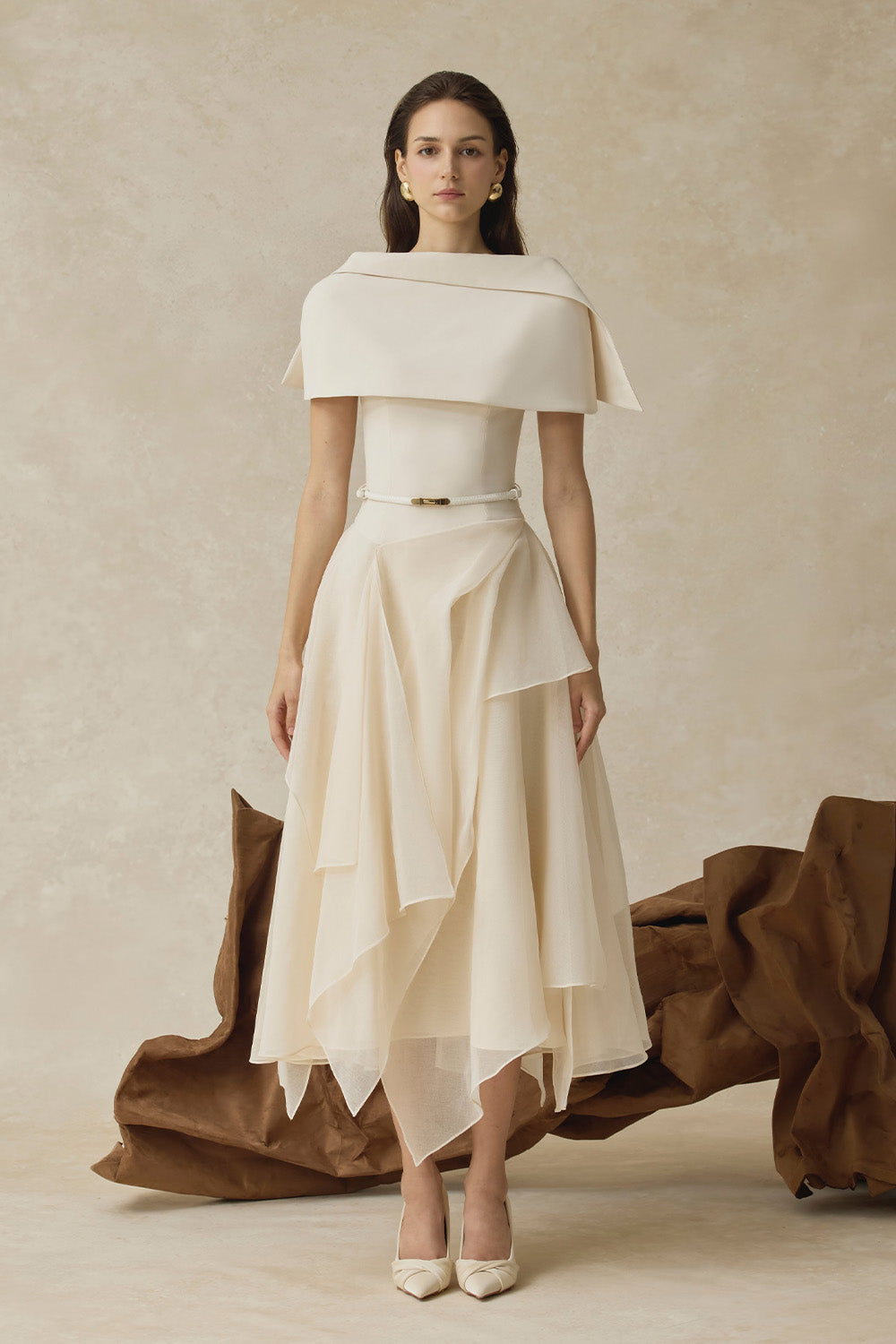 BYDENIO Seraphelle layered A-line midi dress