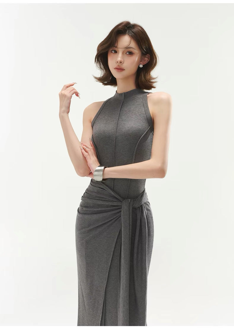CYNR Grey Modal Sleeveless Dress