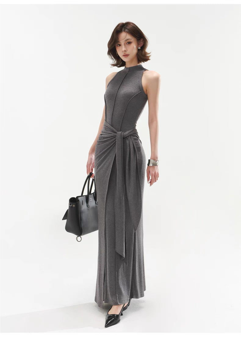 CYNR Grey Modal Sleeveless Dress