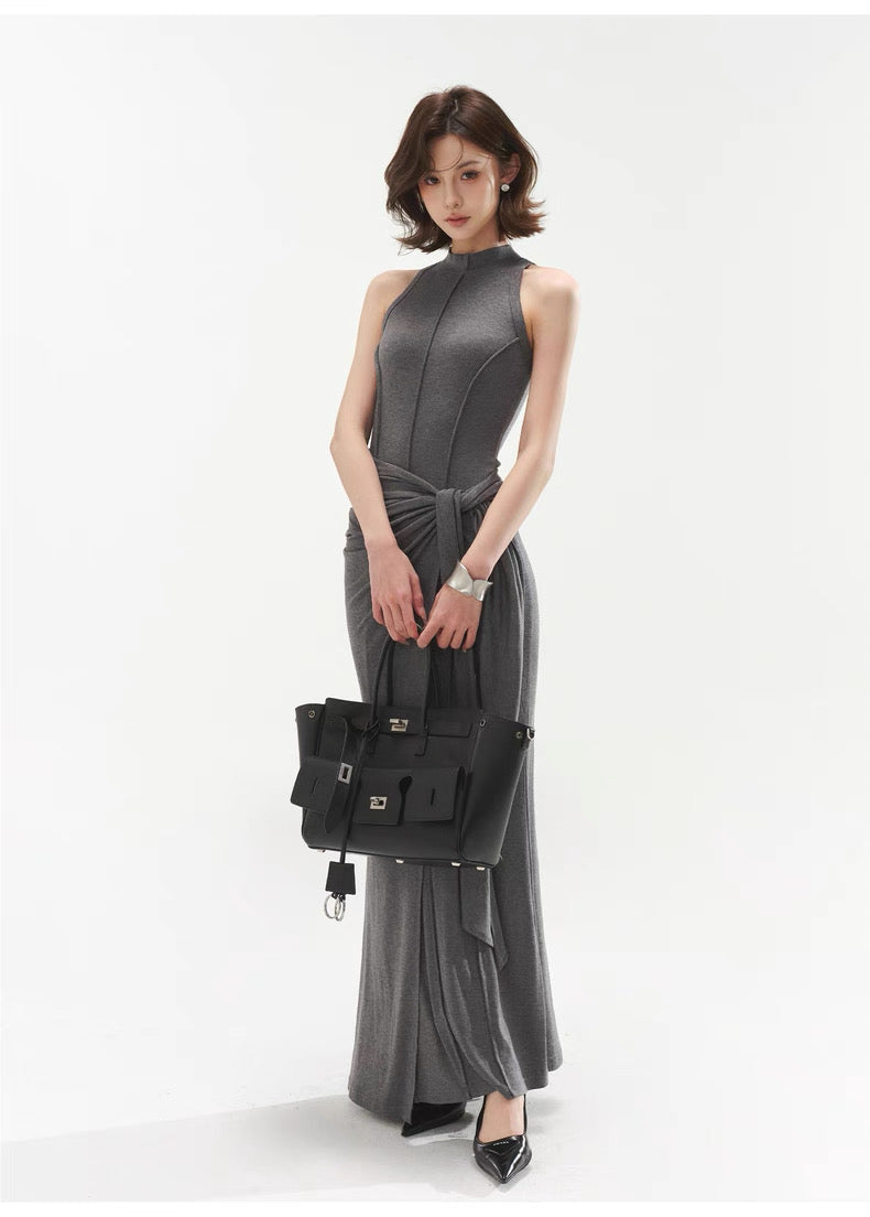 CYNR Grey Modal Sleeveless Dress