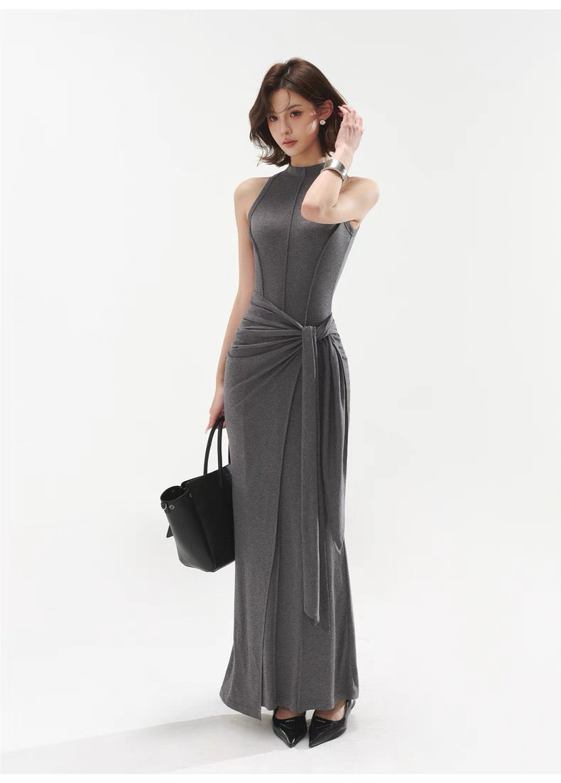 CYNR Grey Modal Sleeveless Dress