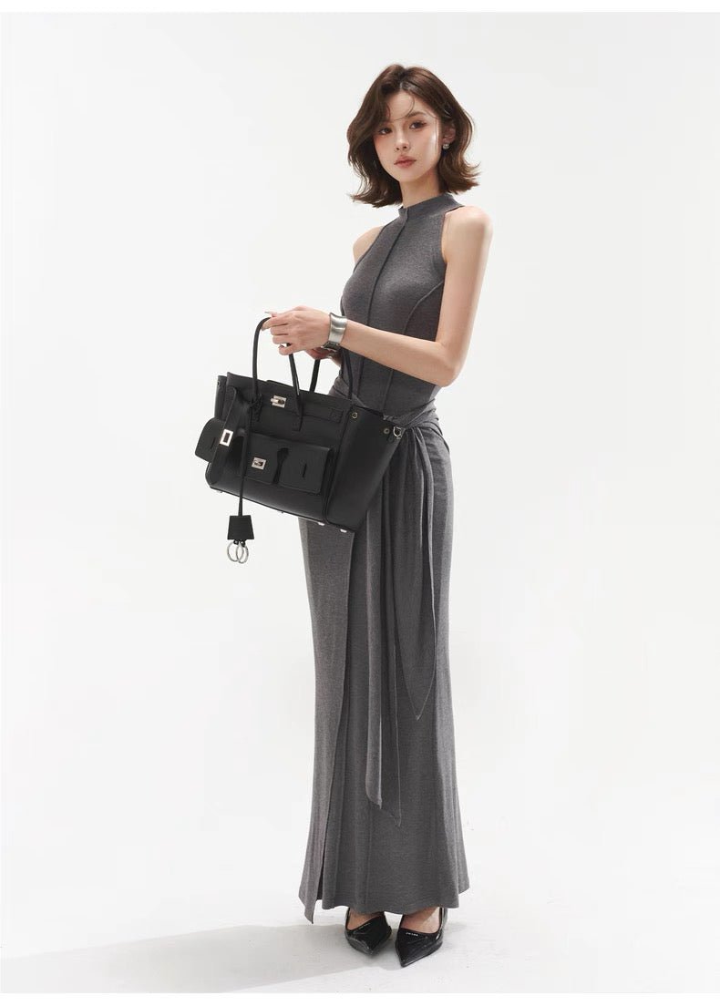 CYNR Grey Modal Sleeveless Dress