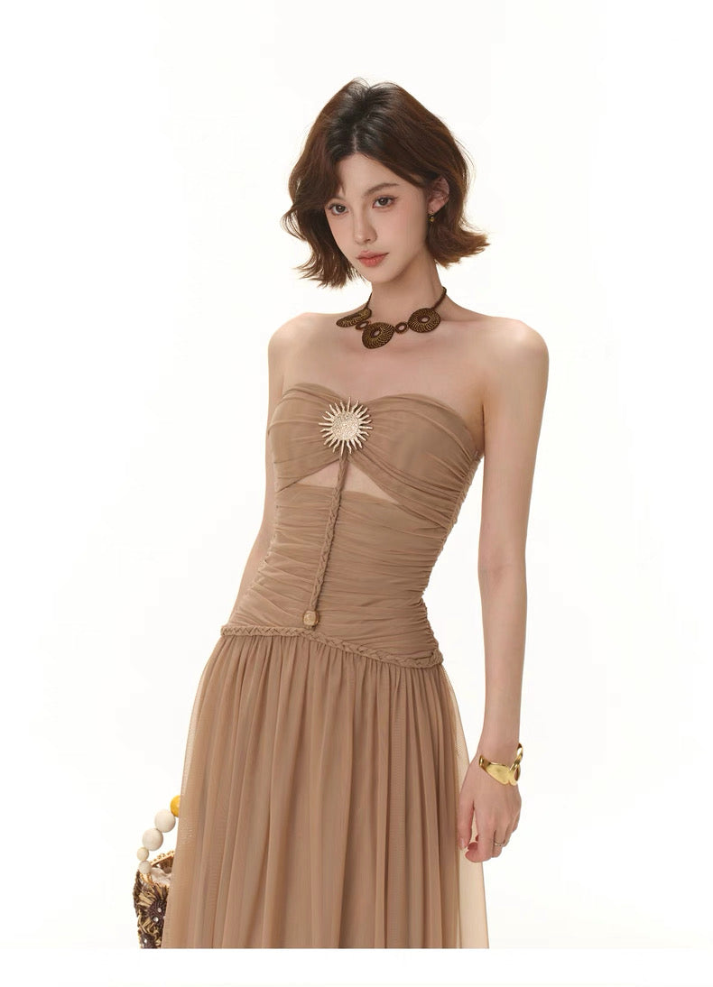 CYNR Knitted waist-cinching slim-fit dress