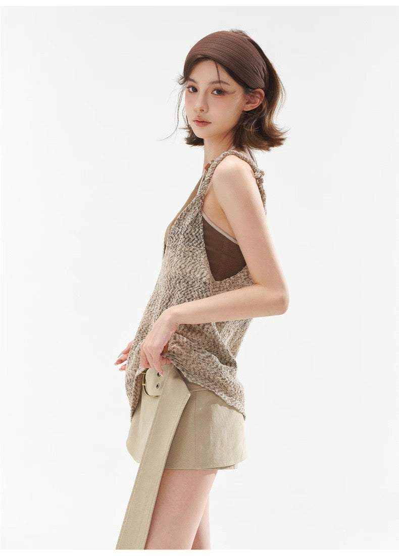 CYNR Beaded halter neck vest