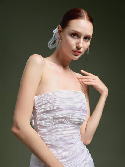 XY Bymyxy White Ribon Long Dress