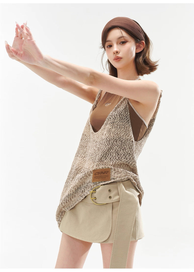 CYNR Beaded halter neck vest