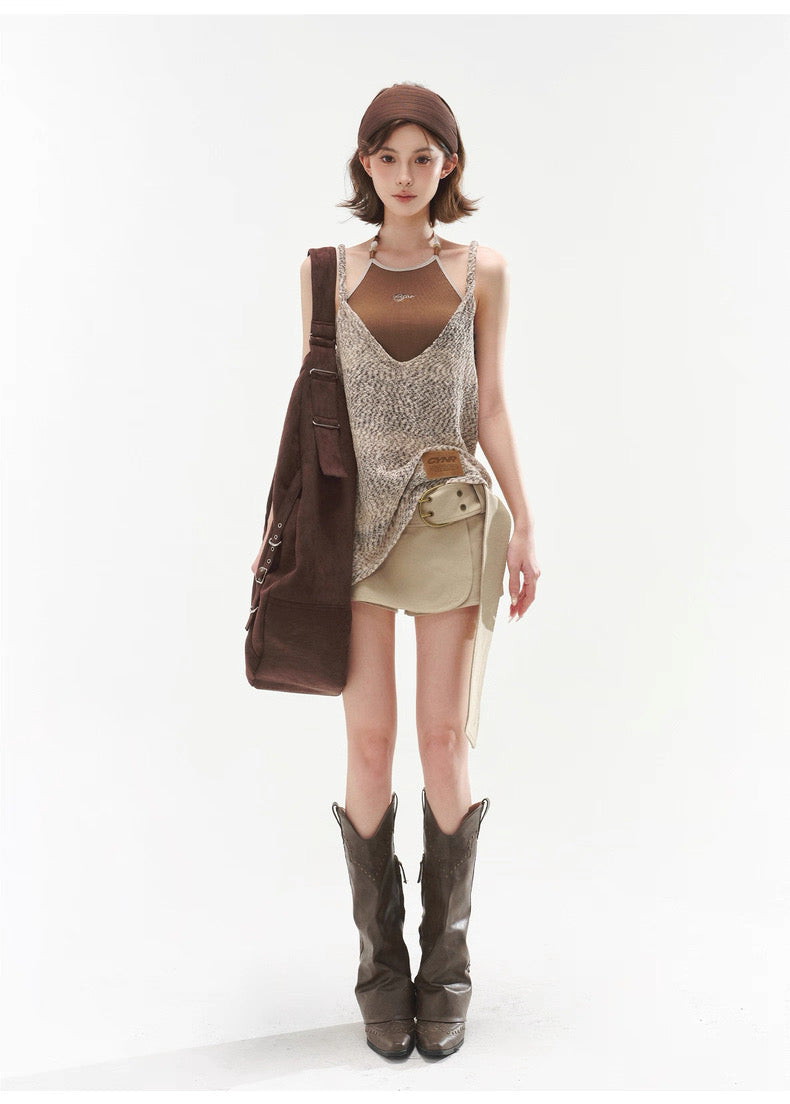 CYNR Beaded halter neck vest