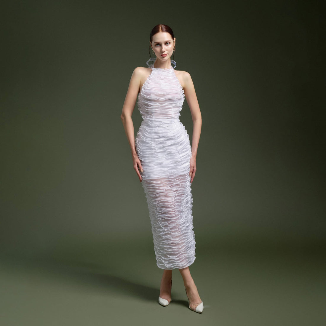 XY Bymyxy White Ribon Pencil Dress