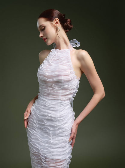 XY Bymyxy White Ribon Pencil Dress