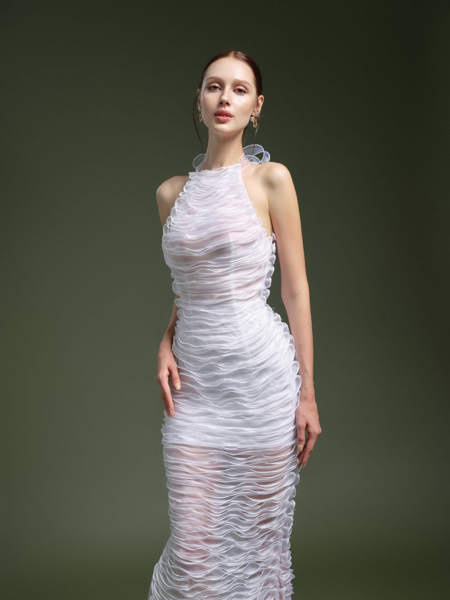 XY Bymyxy White Ribon Pencil Dress