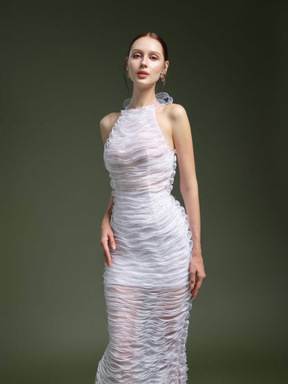 XY Bymyxy White Ribon Pencil Dress