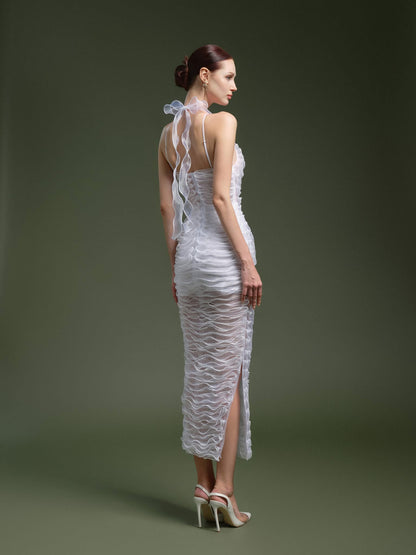 XY Bymyxy White Ribon Pencil Dress
