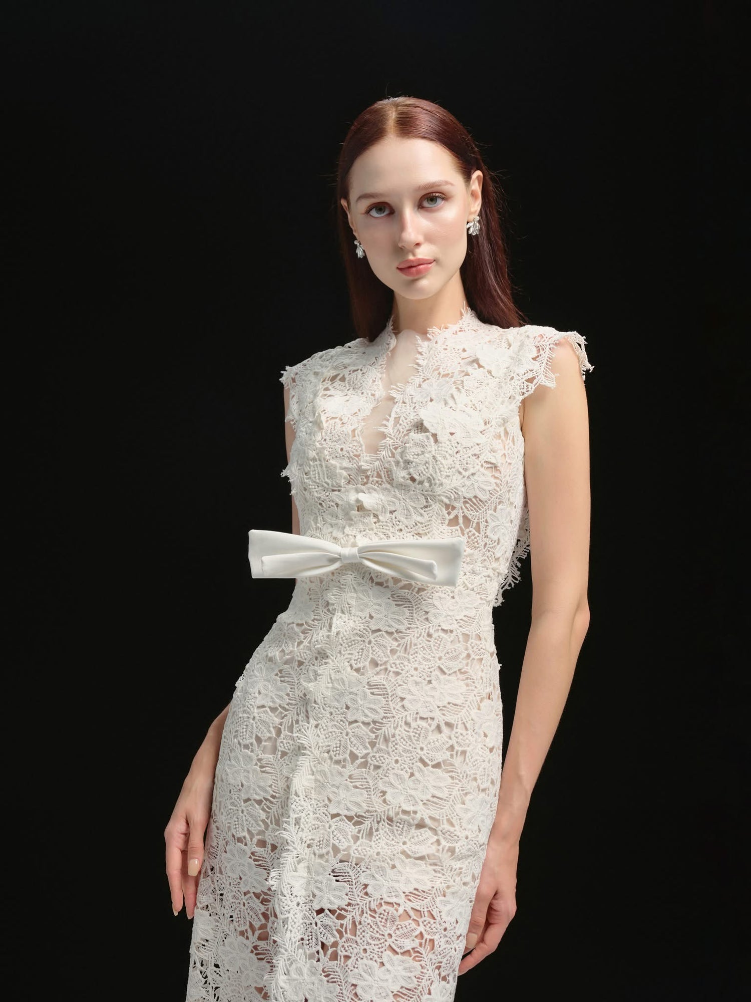 XY Bymyxy Floral 3D Lace Long Dress