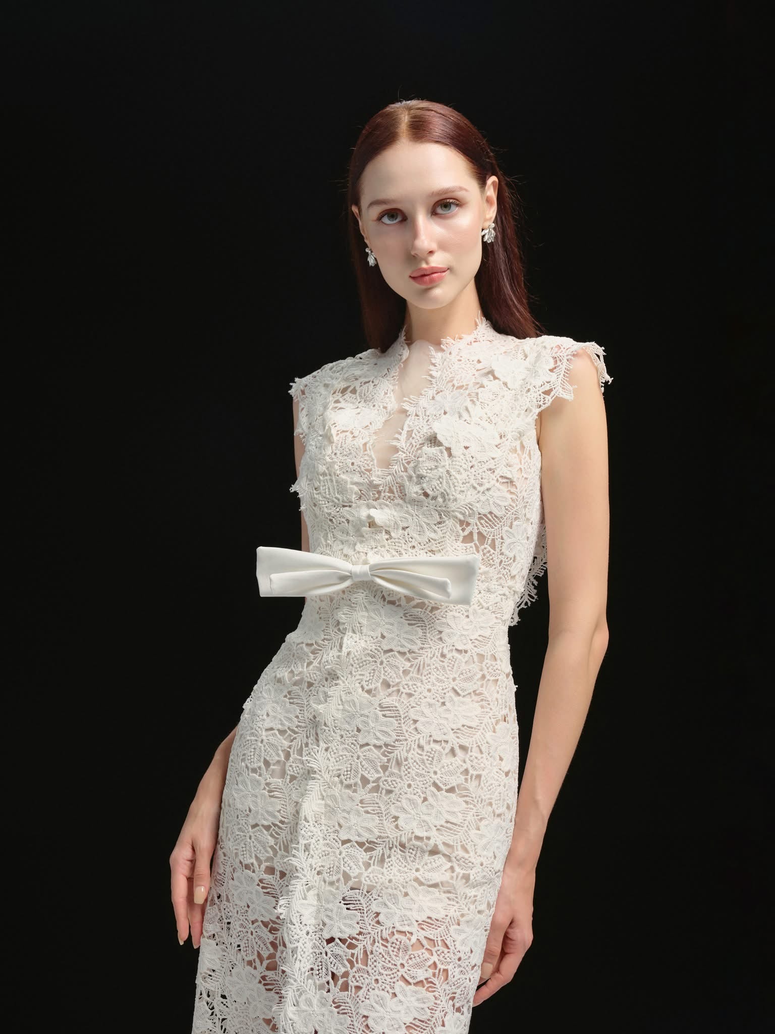 XY Bymyxy Floral 3D Lace Long Dress