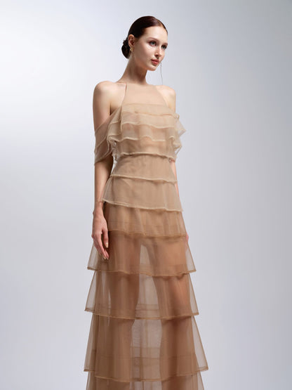 XY Bymyxy Nude Tulle Layer Dress