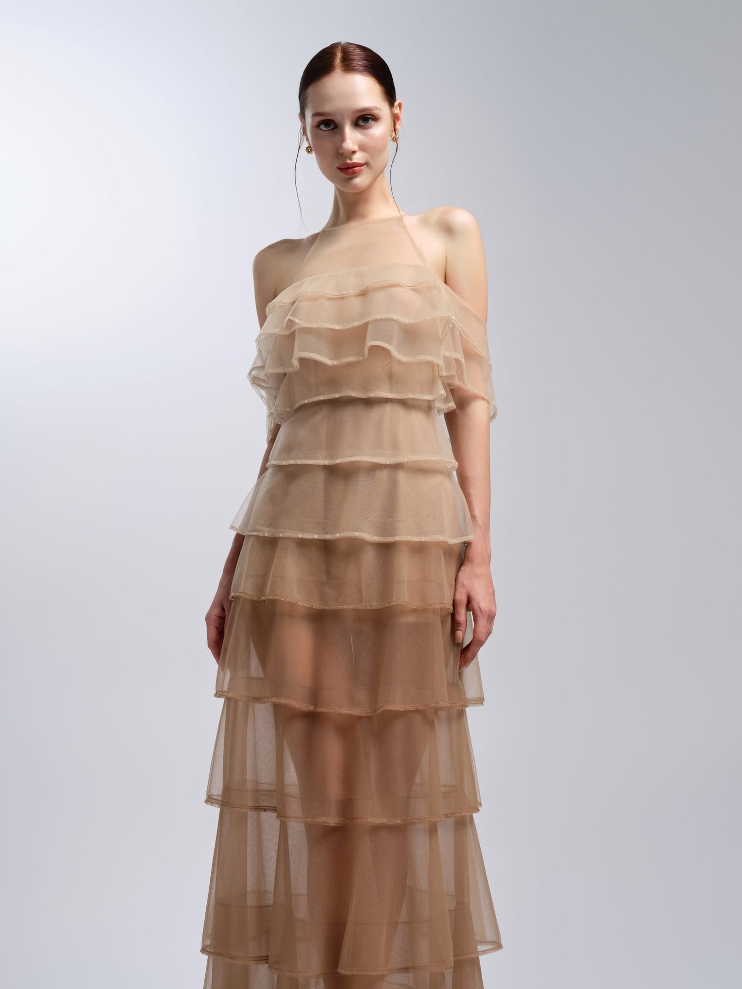 XY Bymyxy Nude Tulle Layer Dress