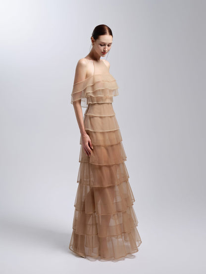 XY Bymyxy Nude Tulle Layer Dress