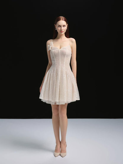 XY Bymyxy White Swan Short Dress