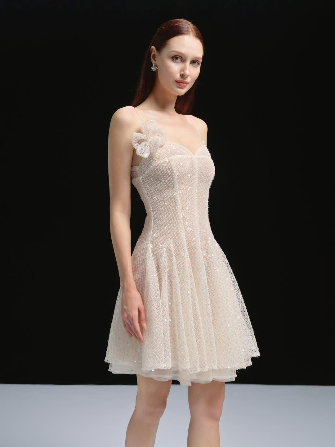 XY Bymyxy White Swan Short Dress