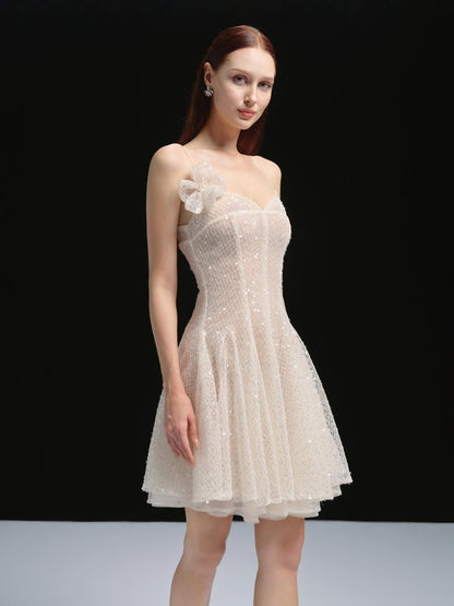 XY Bymyxy White Swan Short Dress
