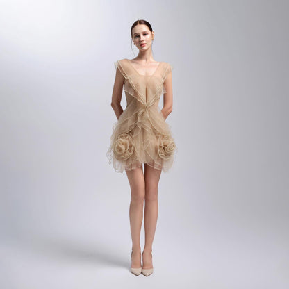 XY Bymyxy Nude 3D Short Dress