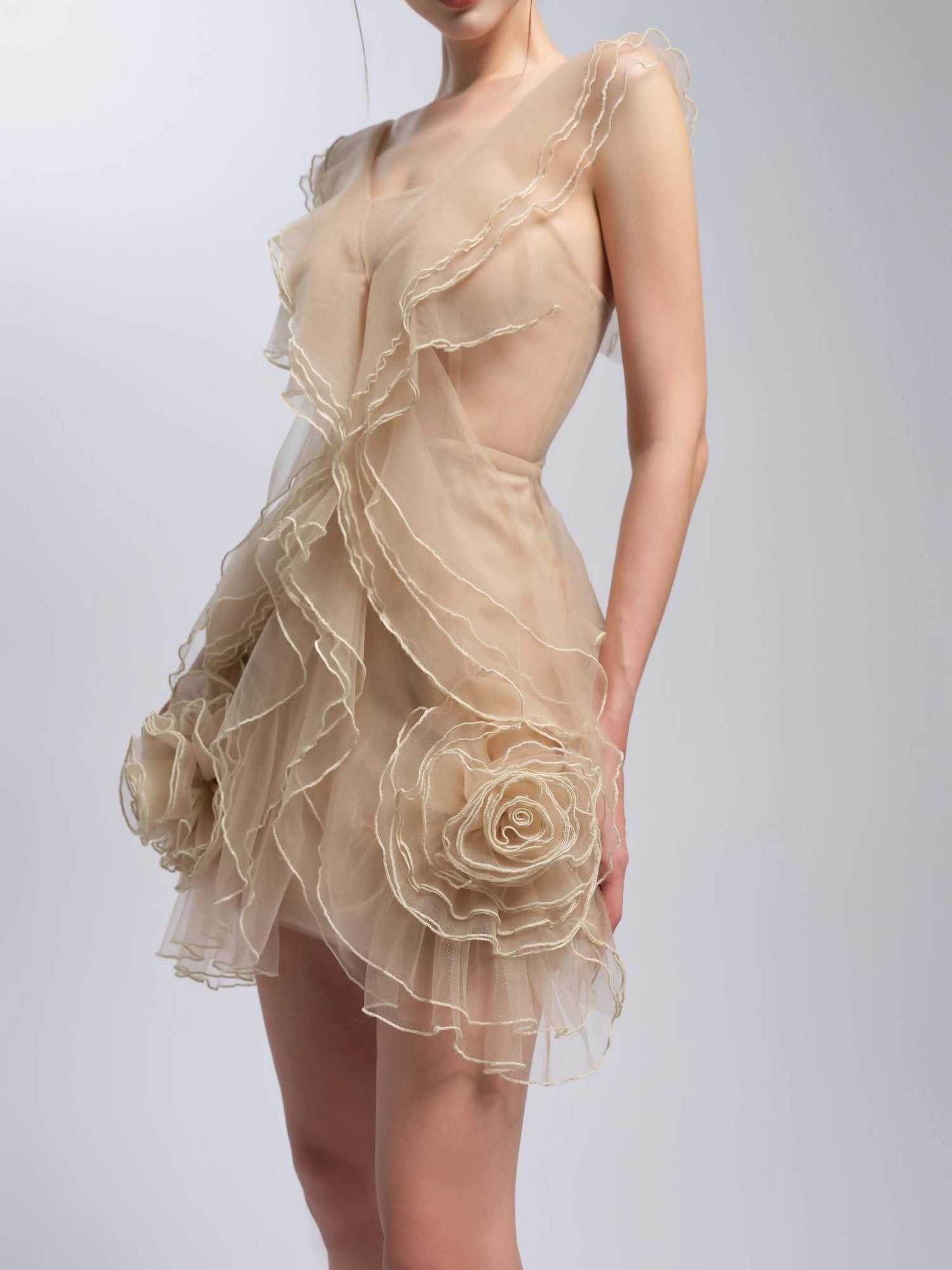 XY Bymyxy Nude 3D Short Dress