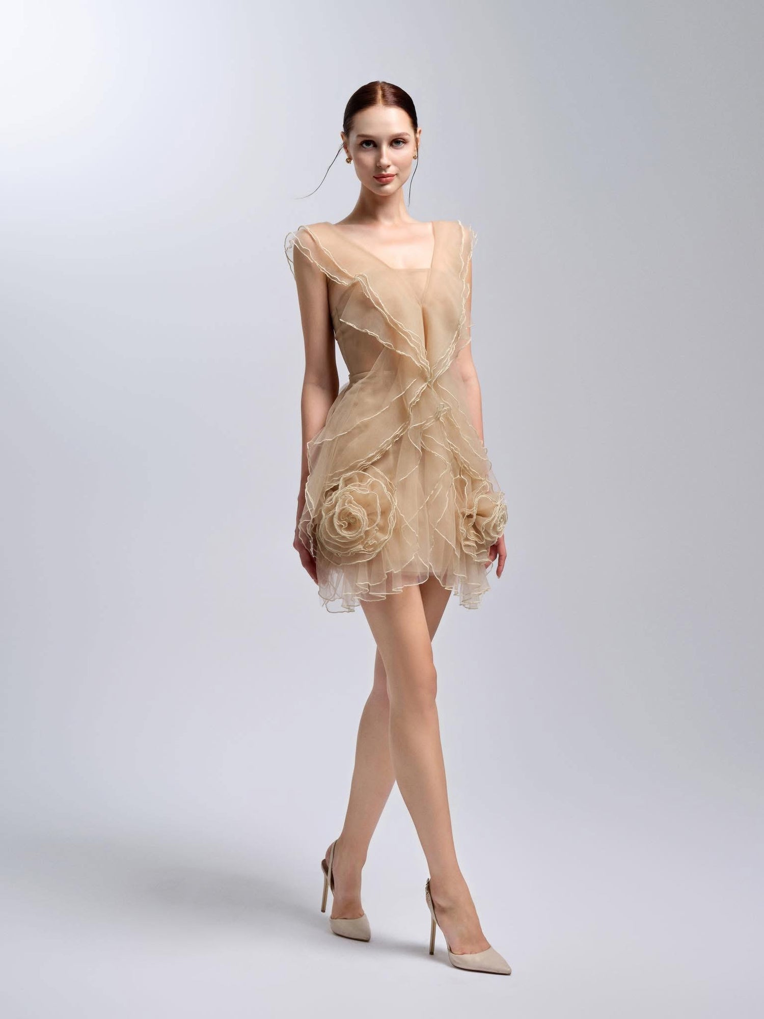 XY Bymyxy Nude 3D Short Dress