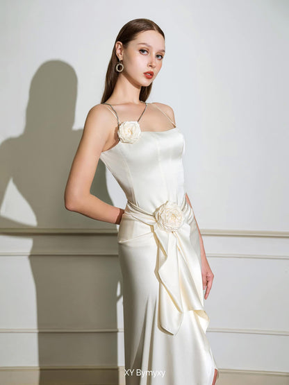 XY Bymyxy Set white rose bling fall dress