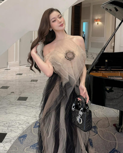 XY Bymyxy Black Nude Rose in fall dress
