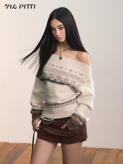 VIA PITTI VIADK670 Fel Island contrasting one shoulder sweater