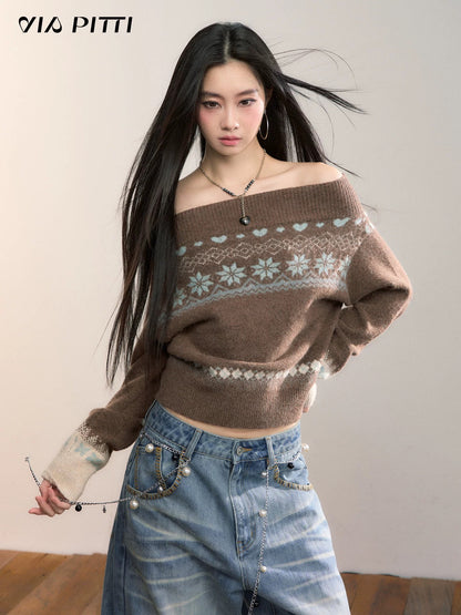 VIA PITTI VIADK670 Fel Island contrasting one shoulder sweater